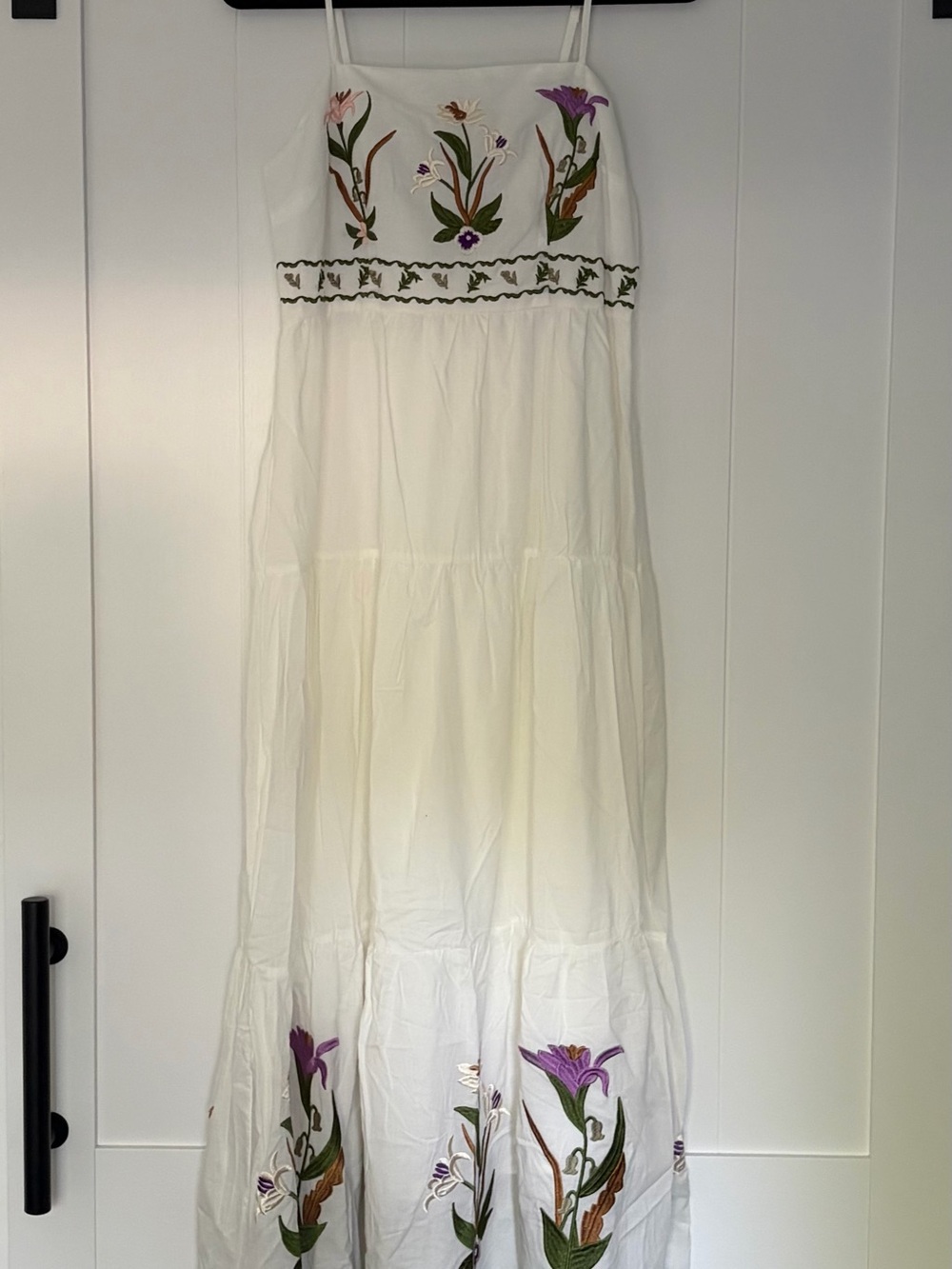 New White Floral Embroidered Sundress from Spain